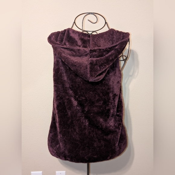 French Laundry Deep Purple Hooded Teddy Vest - Picture 4 of 7
